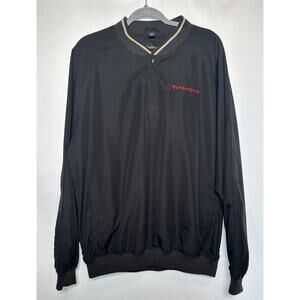 Vintage Firestone Softshell 1/4 Button Sweater Black Size Large By Dunbrooke